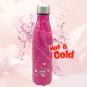 Tinc Water Bottle 500ml Hot Cold Pink Hearts